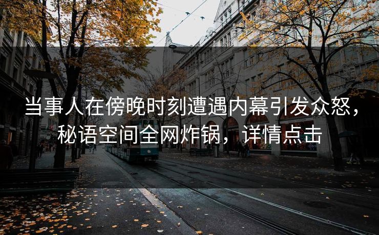 当事人在傍晚时刻遭遇内幕引发众怒，秘语空间全网炸锅，详情点击